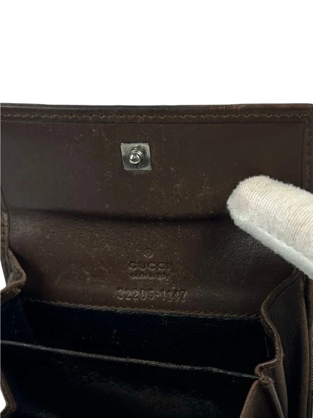Gucci Brown Monogram Canvas & Leather vintage card holder